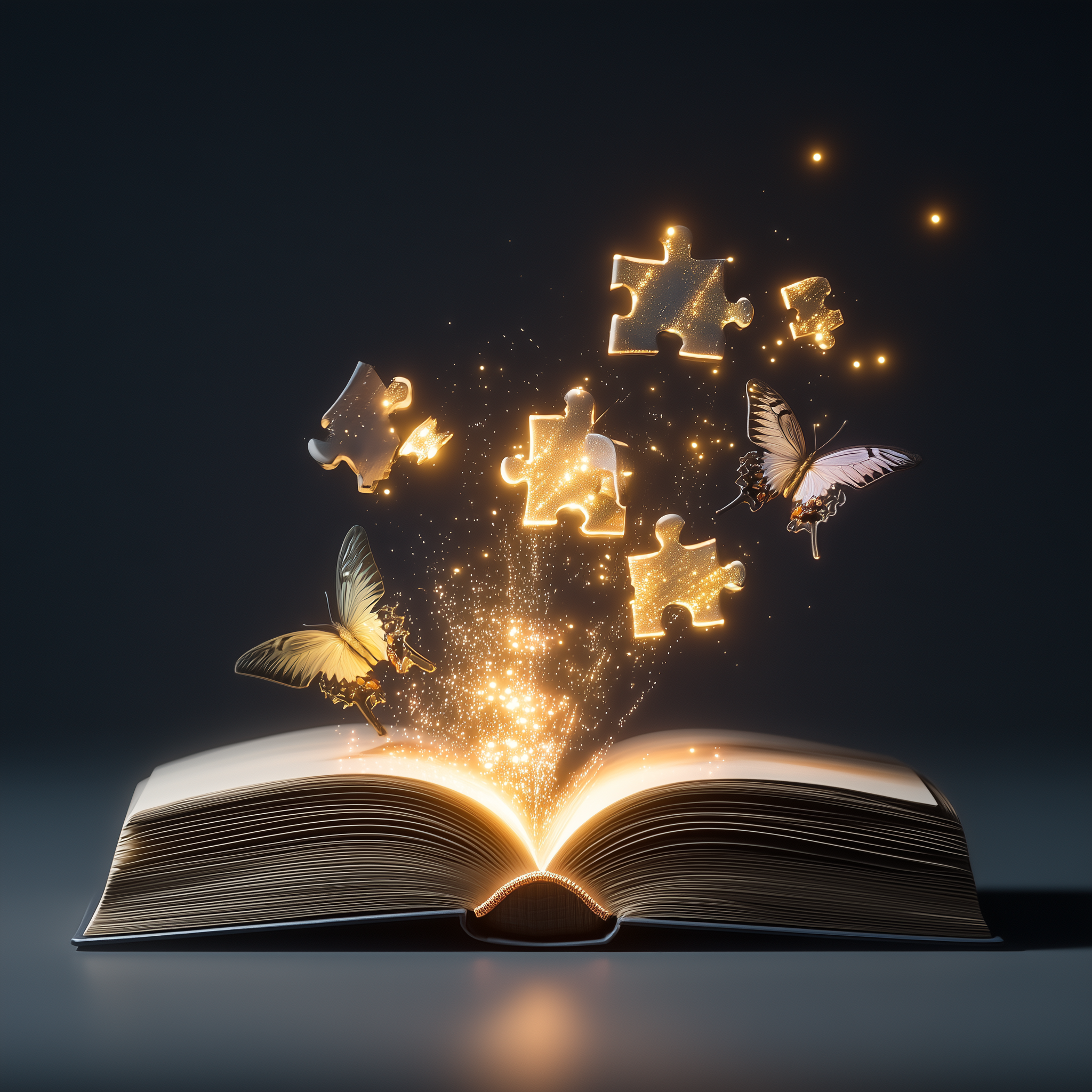 Butterfly and Puzzles Emerge From Book